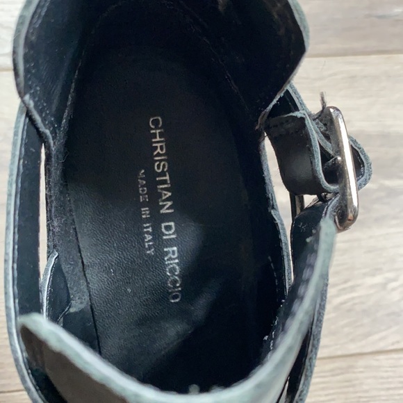 Christian Di Rocco Charcoal Leather Booties - Size 38 - Picture 2 of 7